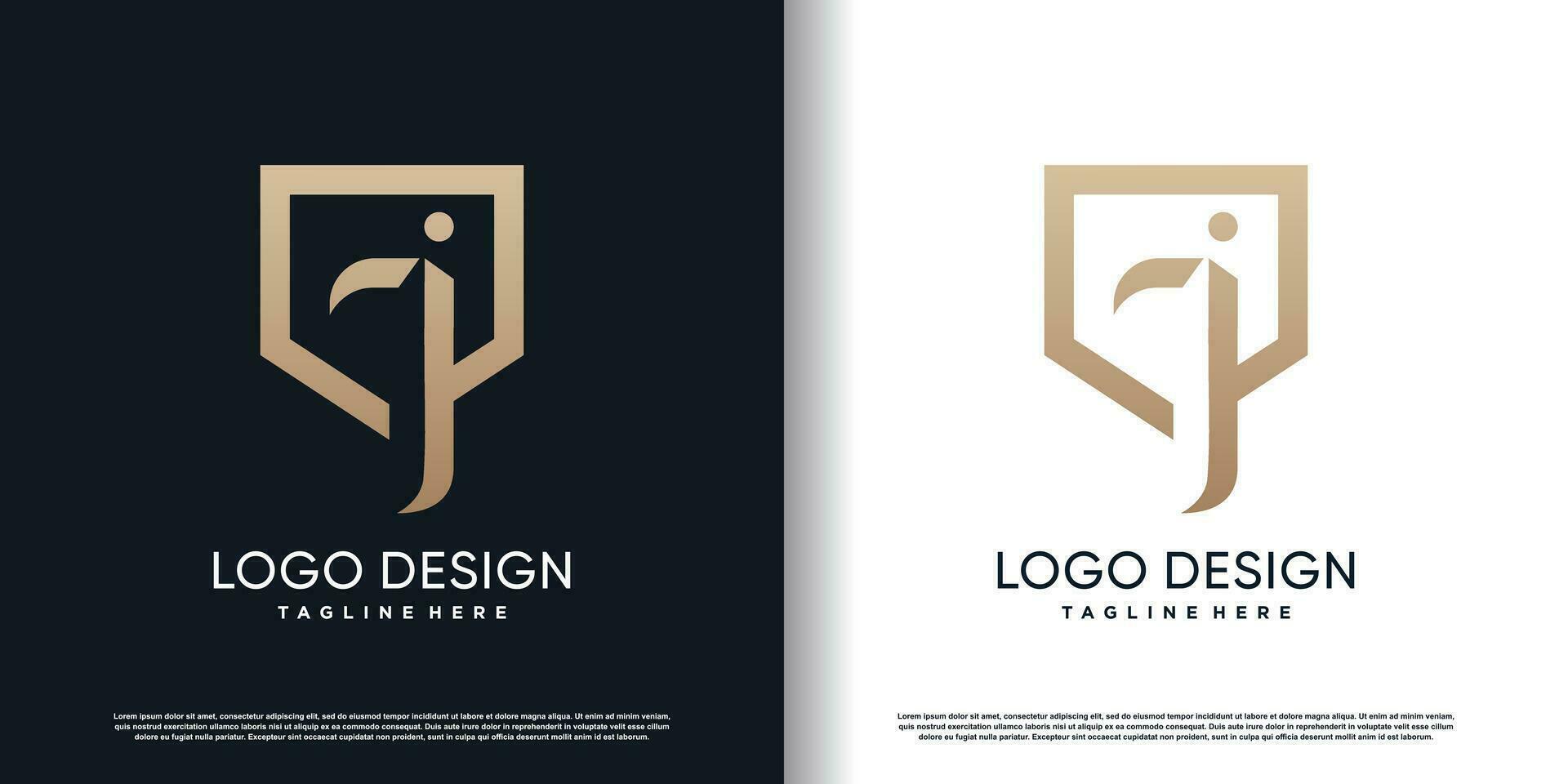 letter logo J with creative abstract concept design premium vector