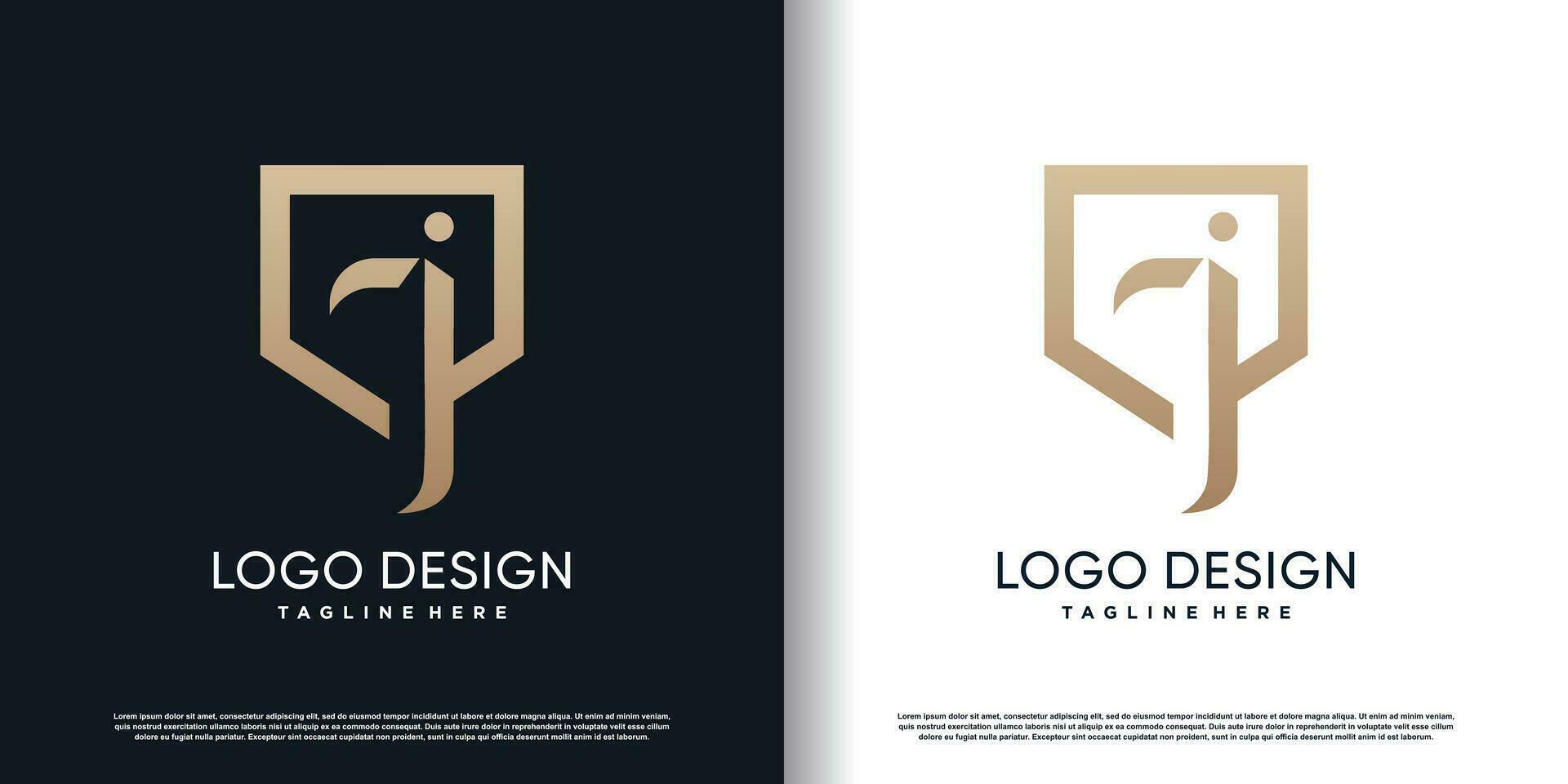 letra logo j con creativo resumen concepto diseño prima vector