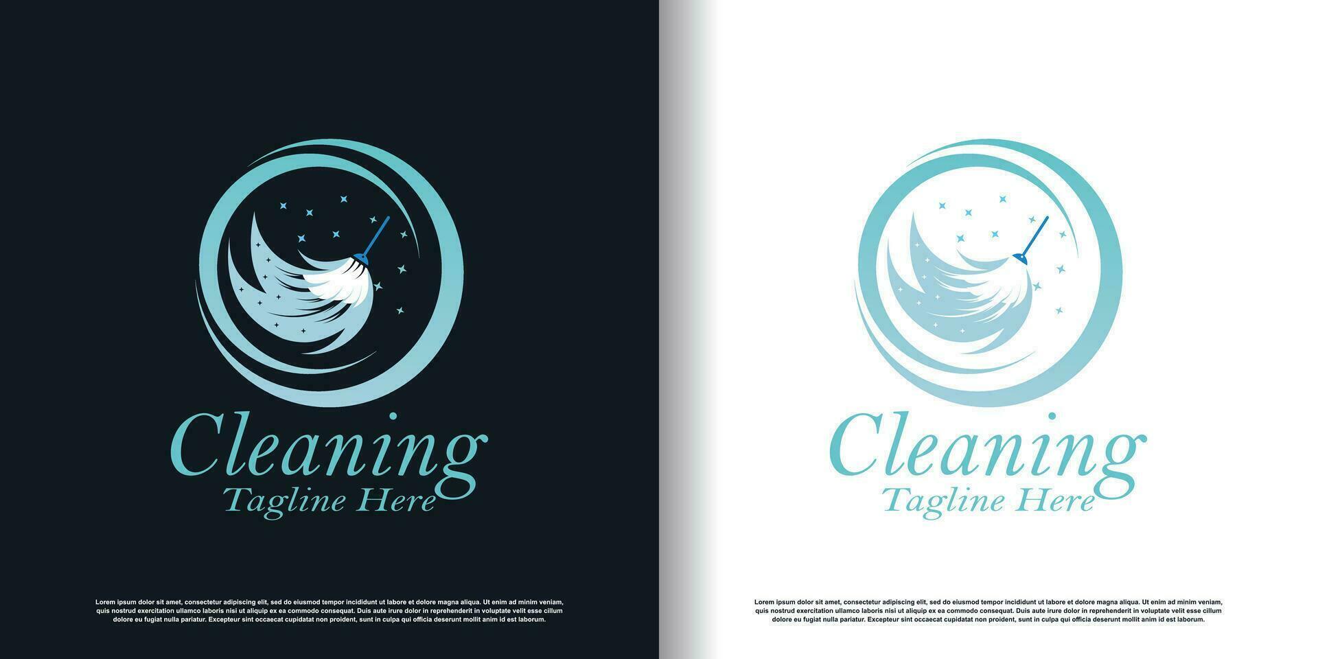 Cleaning logo design vector with creative concept premium vector