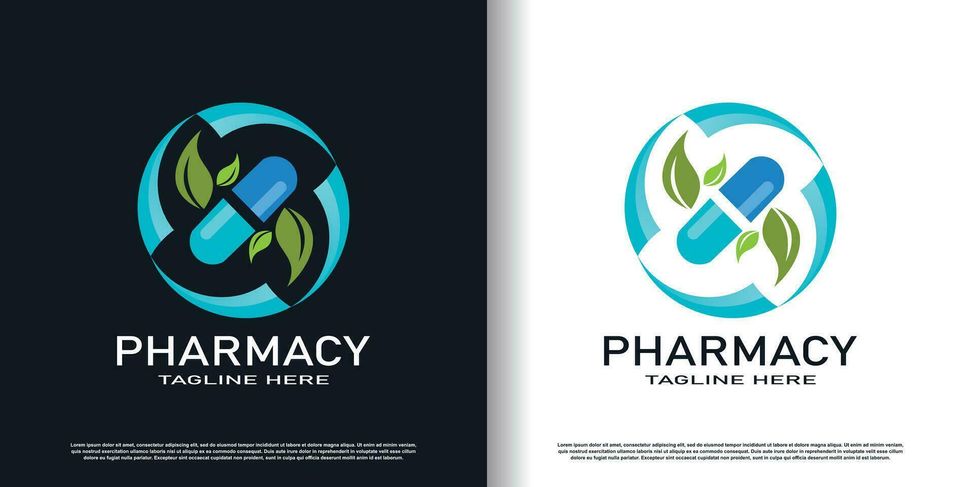 Pharmacy logo design vector with creative concept premium vector