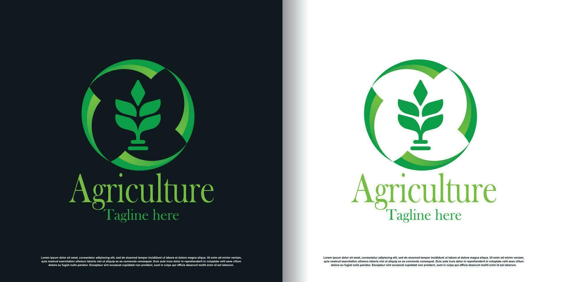 Agriculture logo design vector with creative concept premium vector