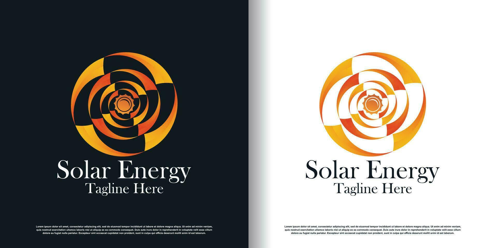 solar energía logo diseño con creativo concepto prima vector