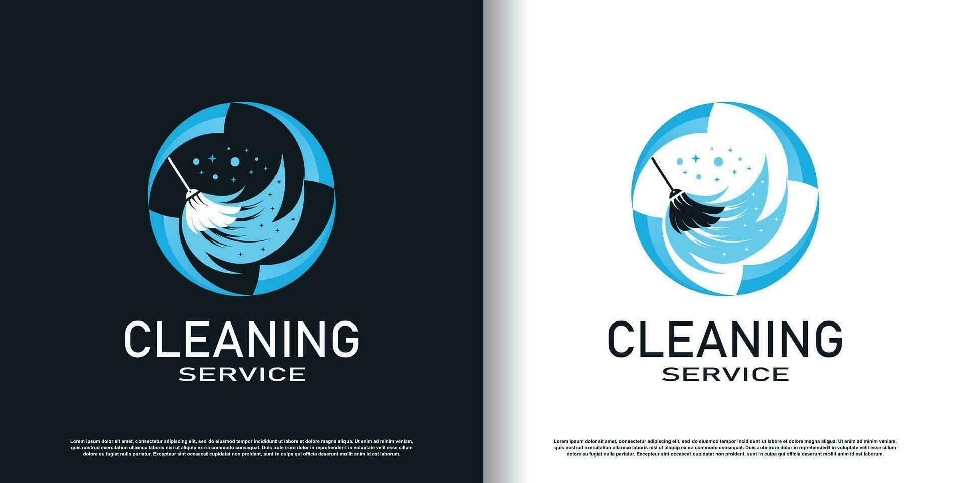 Cleaning logo design vector with creative concept premium vector