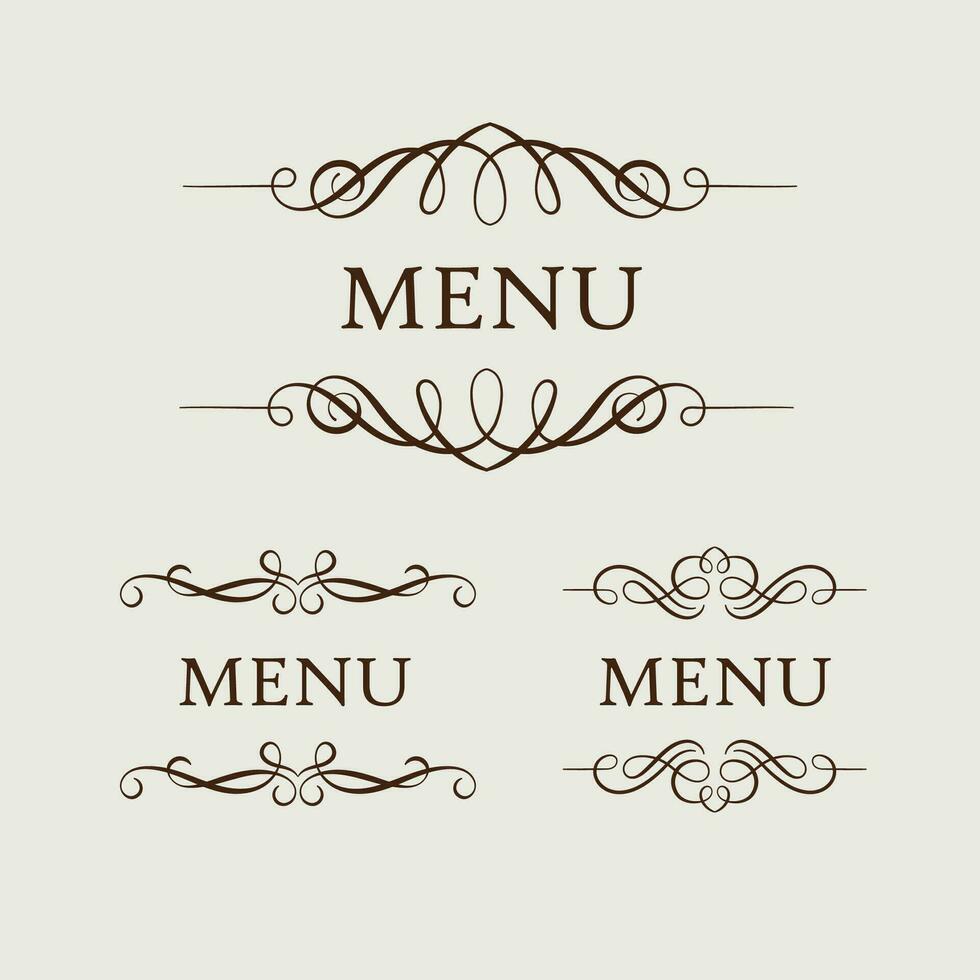 Hand drawn calligraphic flourish dividers vector