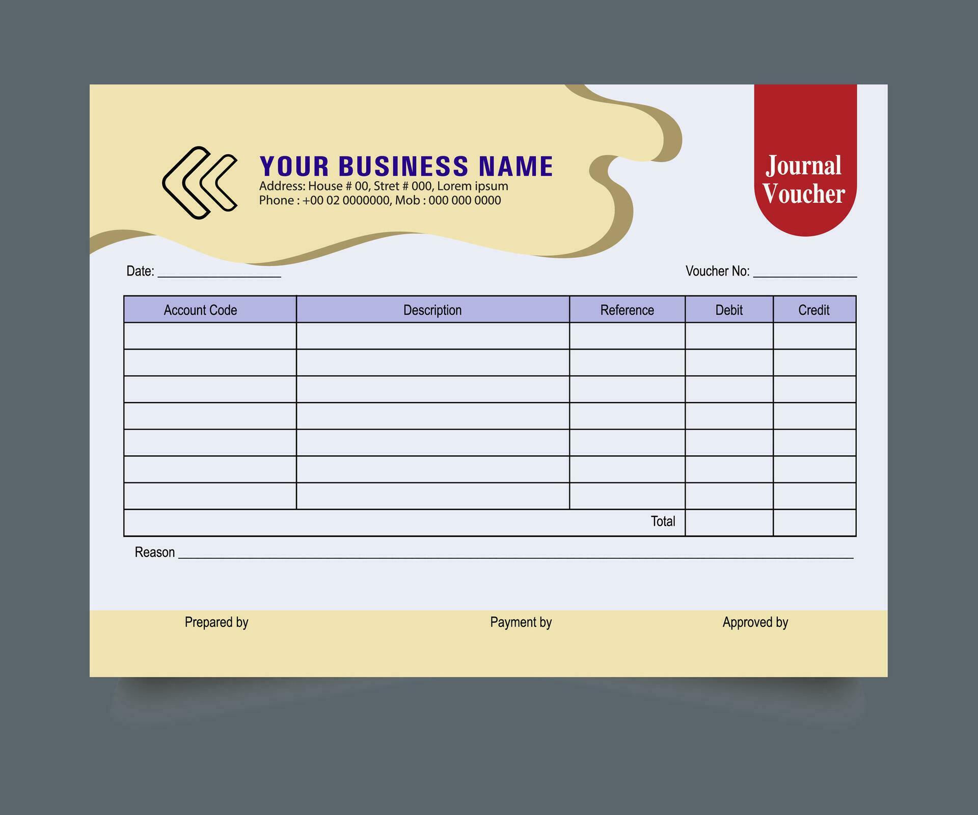 Journal Voucher, Debit and Credit Voucher, Bank Debit Voucher