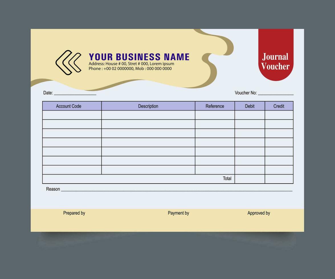 Journal Voucher, Debit and Credit Voucher, Bank Debit Voucher, Conveyance Voucher, Adjustment Voucher, Bill Voucher vector