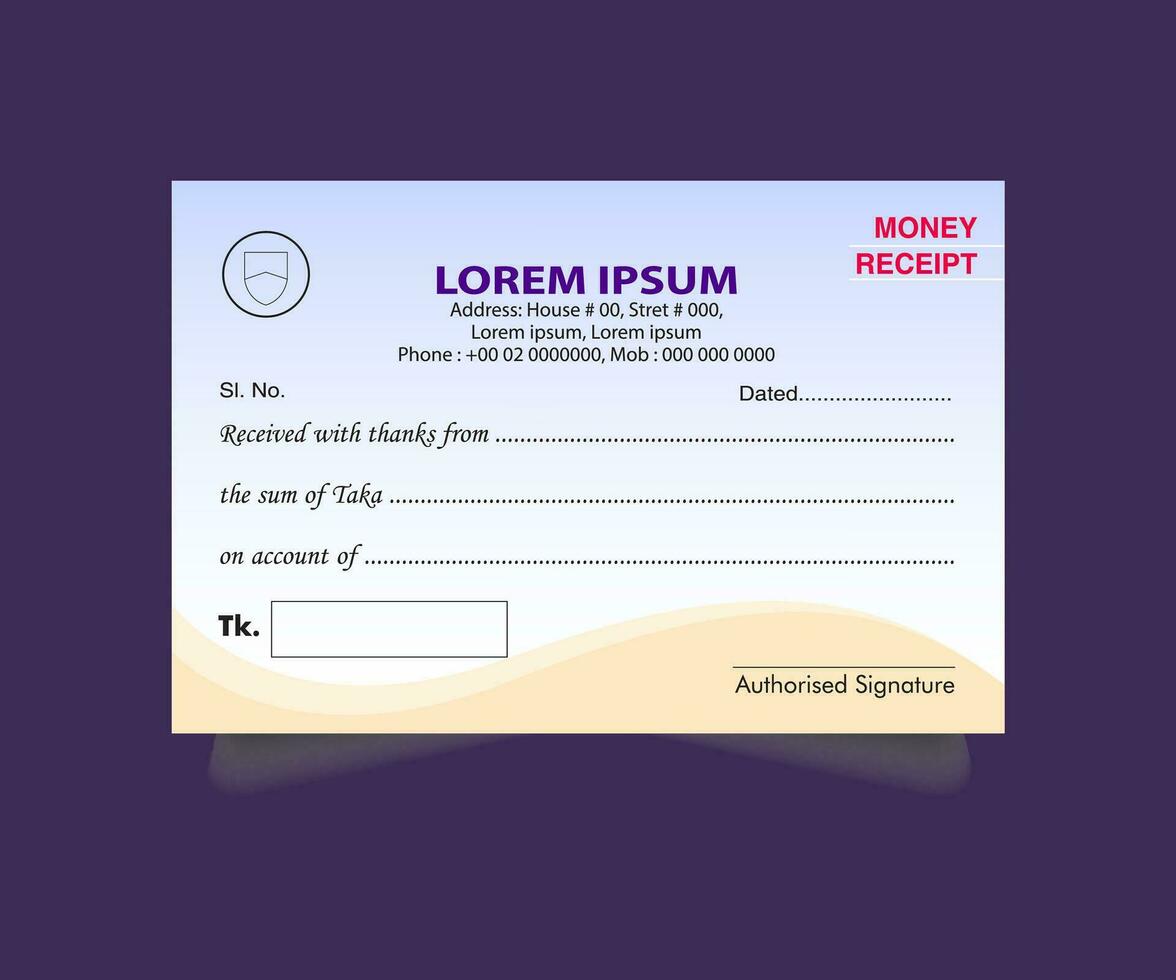 Receipt voucher Royalty free Vector design, financial receipt, Money payment bank check voucher.