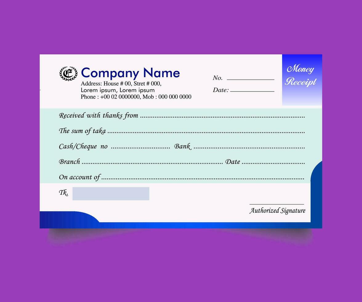 Receipt voucher Royalty free Vector design, financial receipt, Money payment bank check voucher.