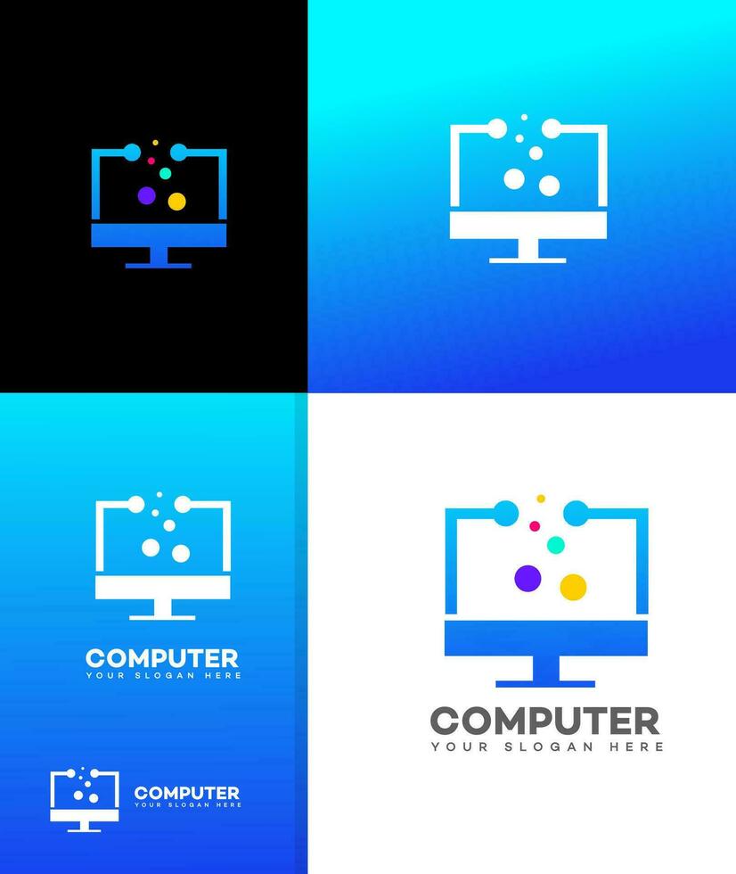 computer hardware logo Vector Template