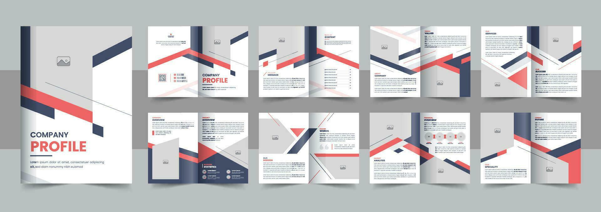 Modern Corporate brochure design template, company profile business multipage layout vector