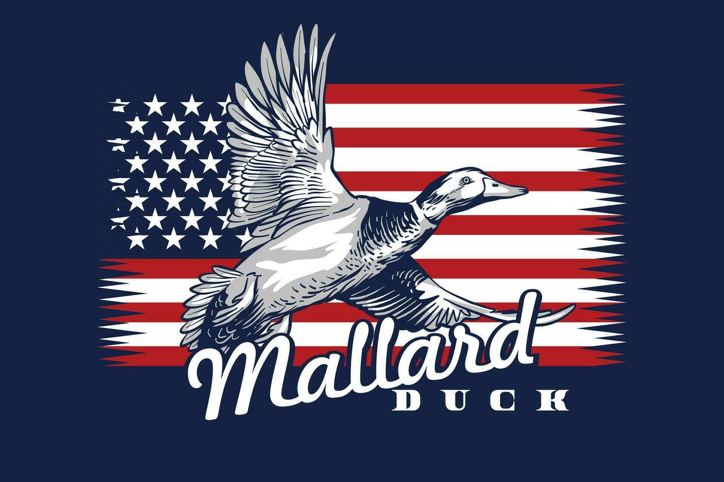 mallard ducks flying with flags in the background vector