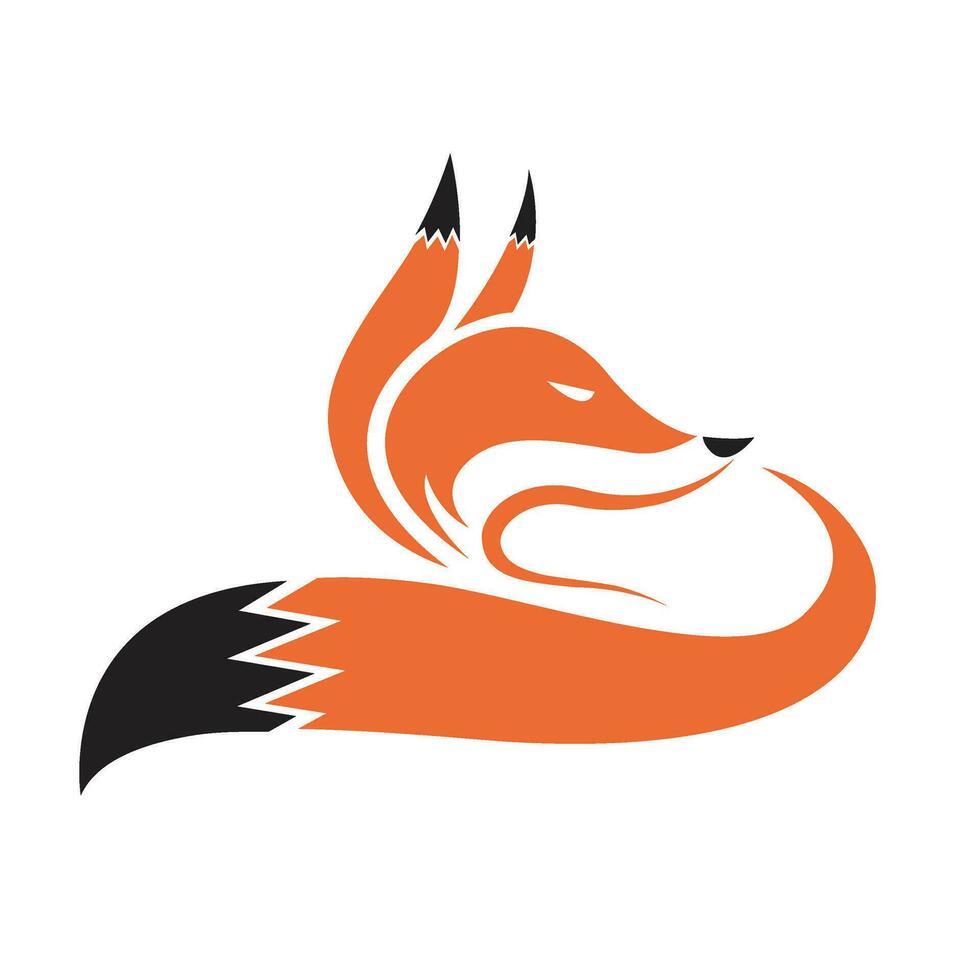 Vector of fox design on white background. Wild Animals. Easy editable layered vector illustration.