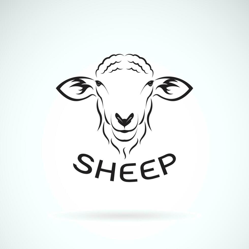 Vector of sheep head design on white background. Wild Animals. Easy editable layered vector illustration.