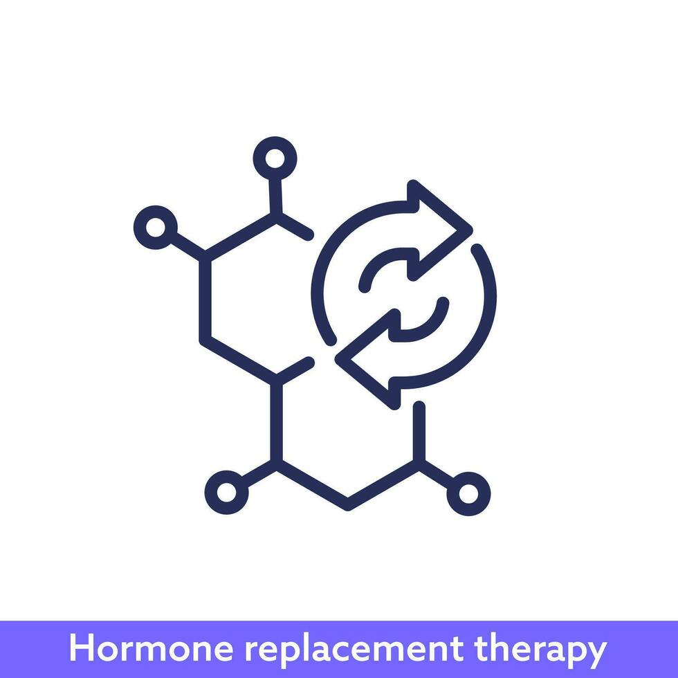 hormone replacement therapy line icon vector