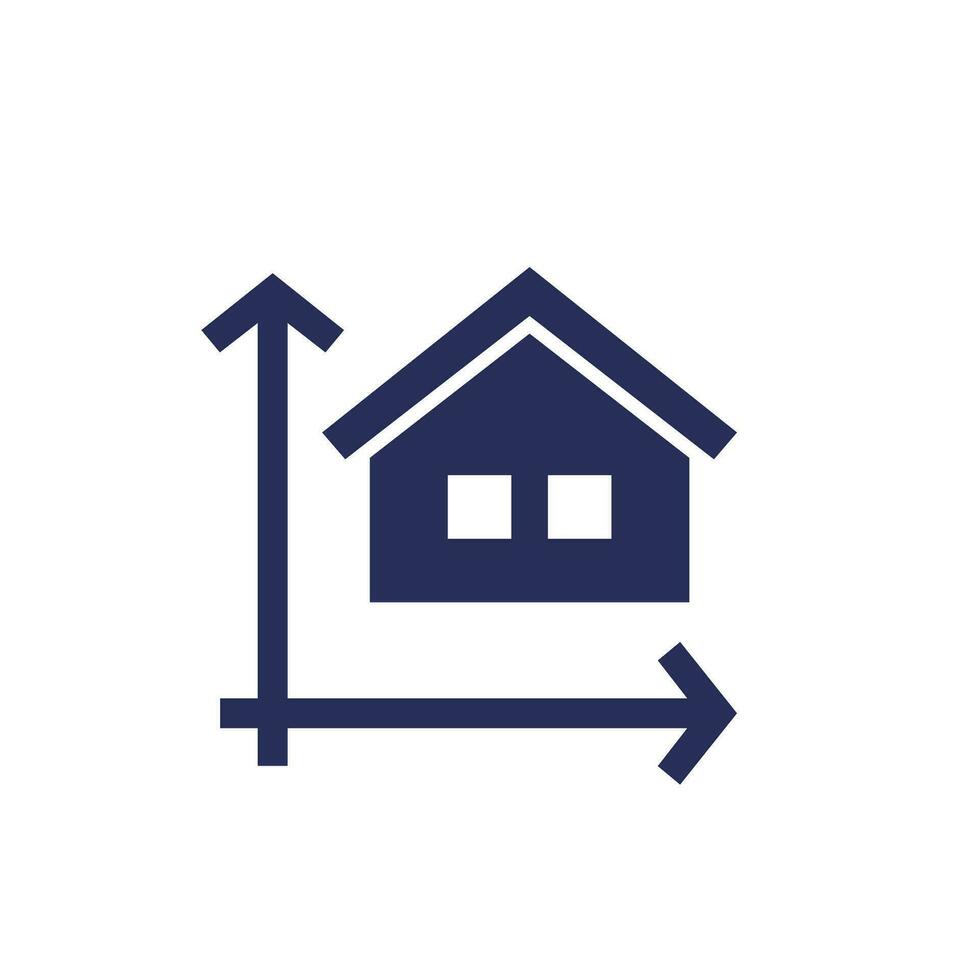 building size icon with a house vector