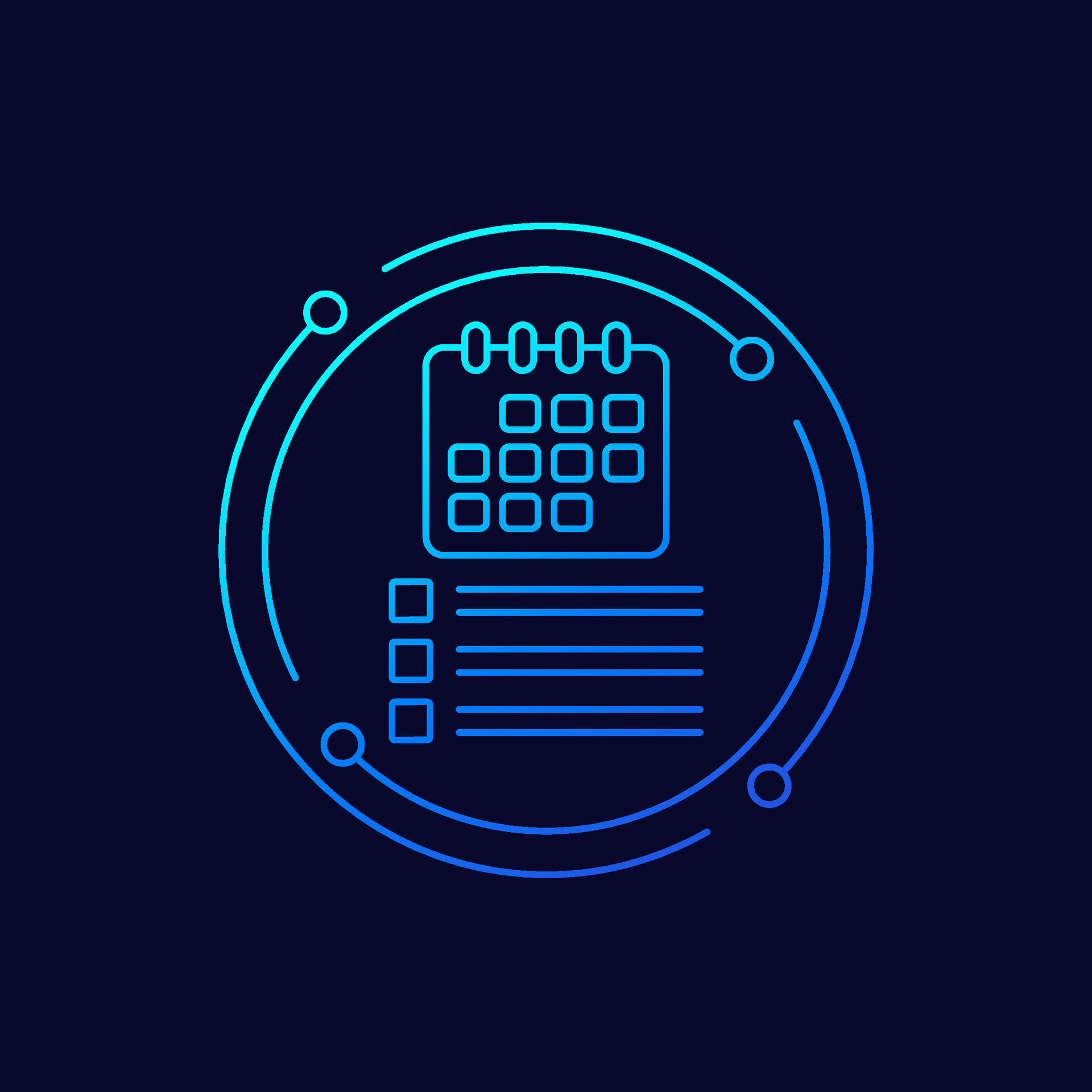 calendar and checklist icon, linear design 36286578 Vector Art at Vecteezy