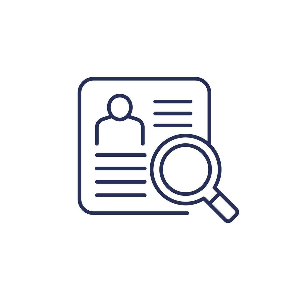 KYC, know your customer line icon vector