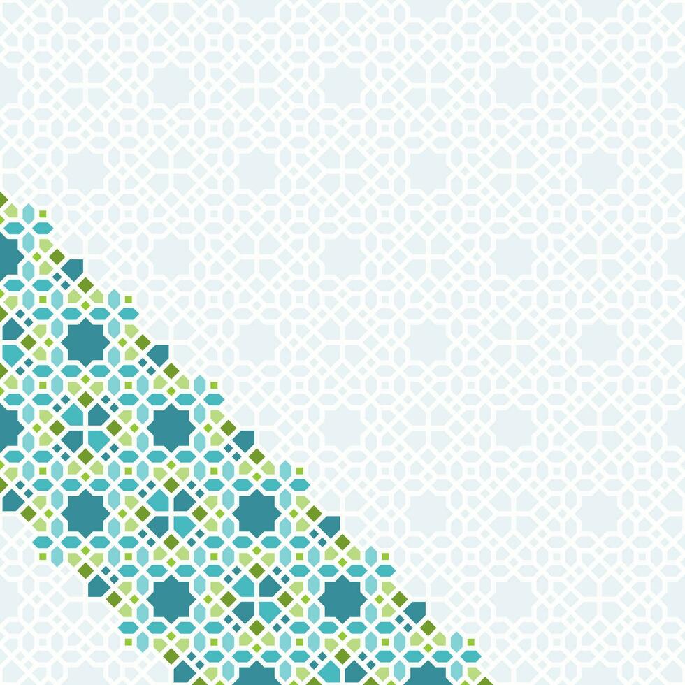 Islamic Diagonal Pattern Design with Pastel and Green Color vector