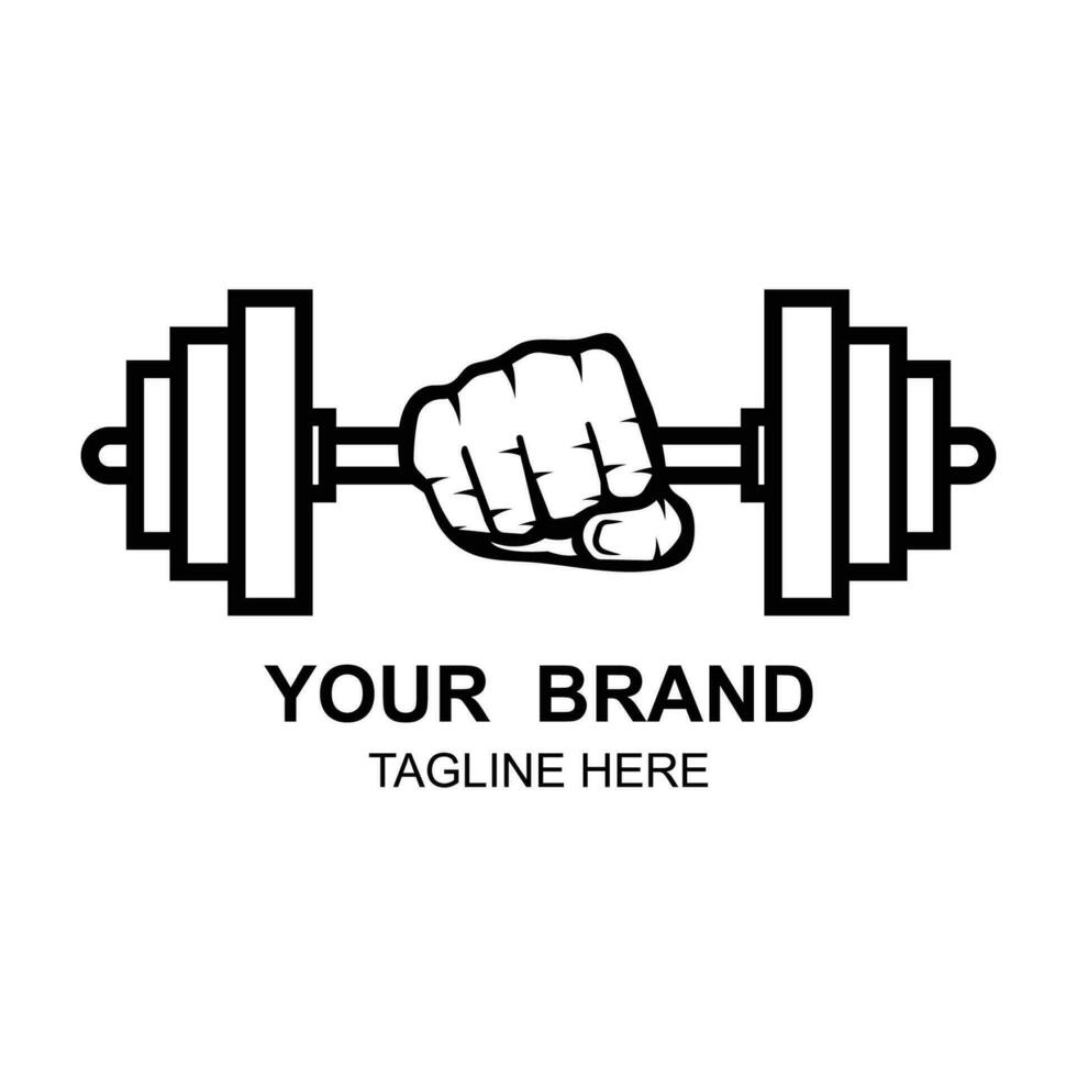Gym fitness sport emblem and logo vector
