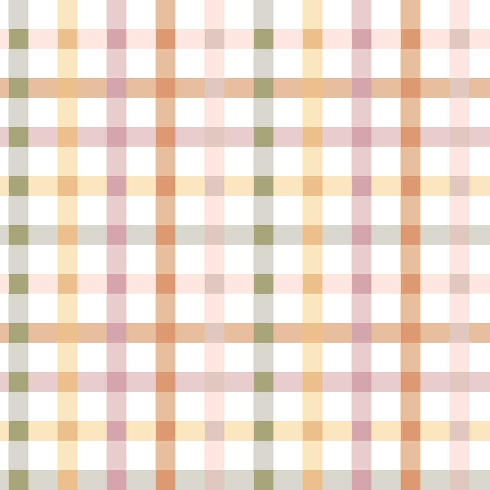 Spring plaid seamless pattern. Easter checkered repeat background. Vector gentle texture, geometric print, wallpaper, flannel design, Scottish ornament, check, gingham tartan motif light pastel color