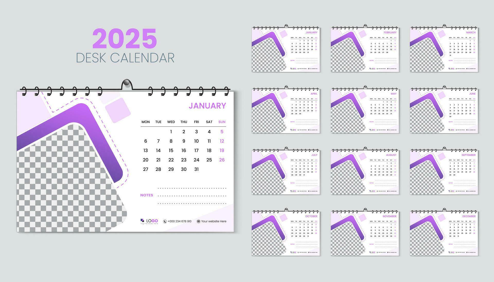 escritorio calendario 2025 planificador y corporativo diseño modelo