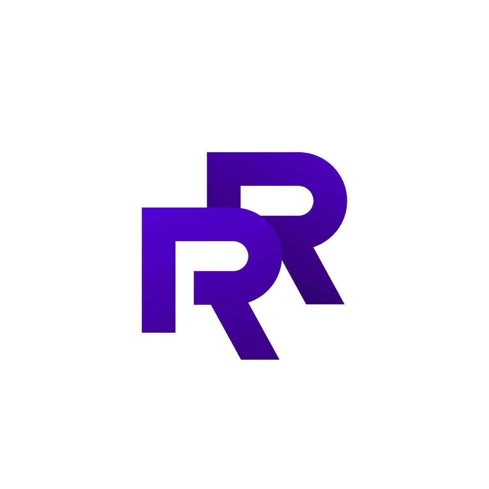 RR monogram, letters, logo on white vector