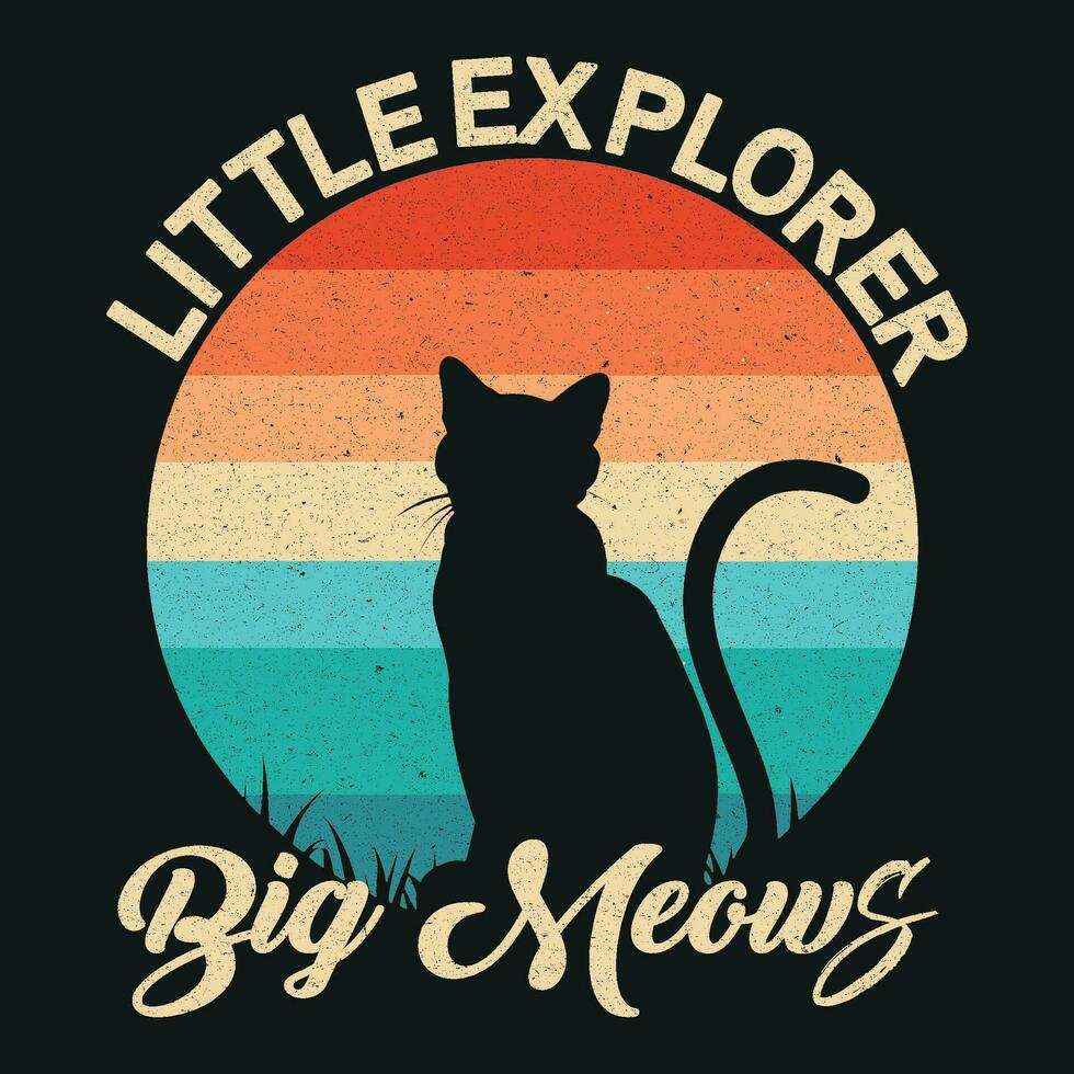 vintage retro cat t-shirt design, graphic cat t-shirt design vector