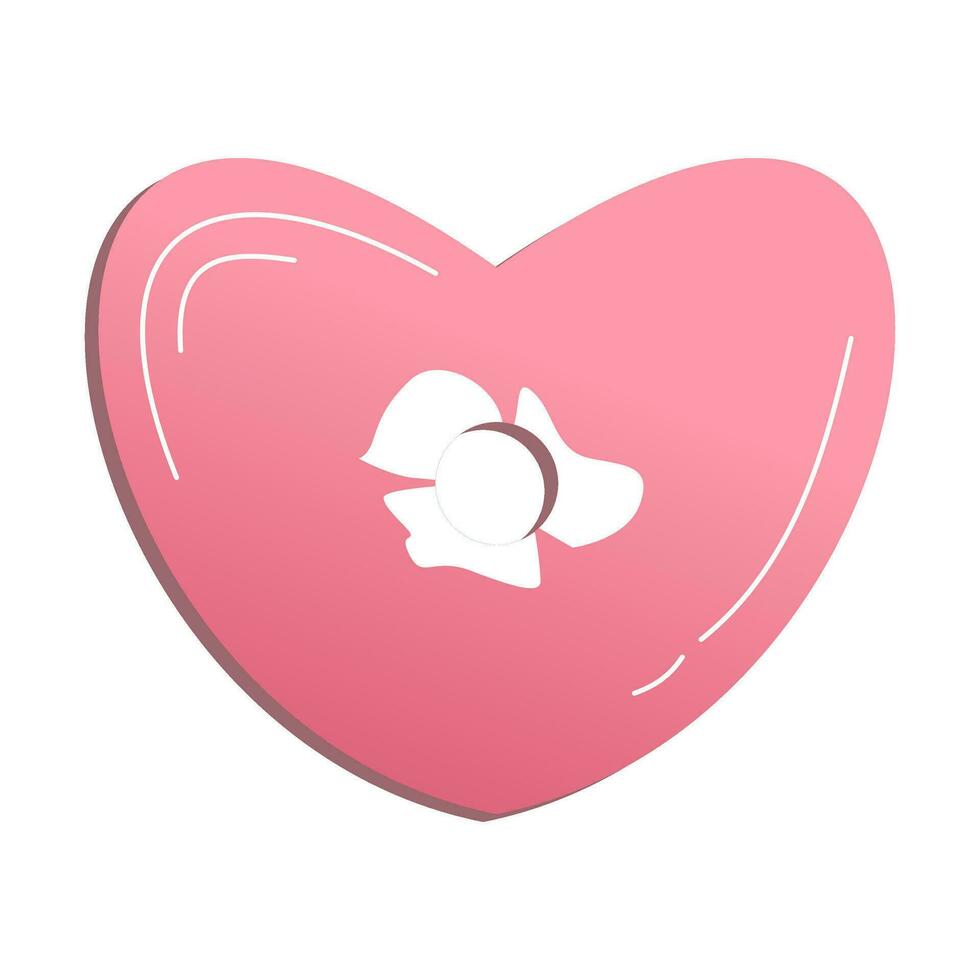 Vector illustration of pink heart shape with a hole in the middle on transparent background. Perfect for love, romance, mother's day, father's day or valentine's day.