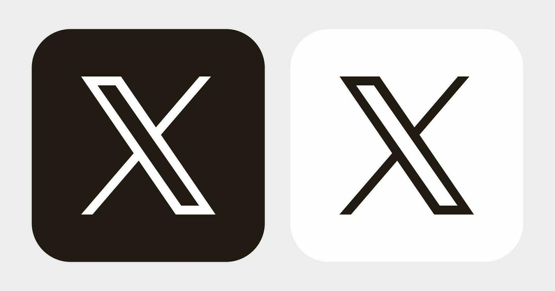 X, New Twitter logo vector