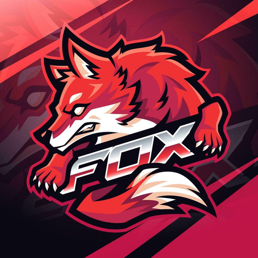 Fox esport mascot logo design vector