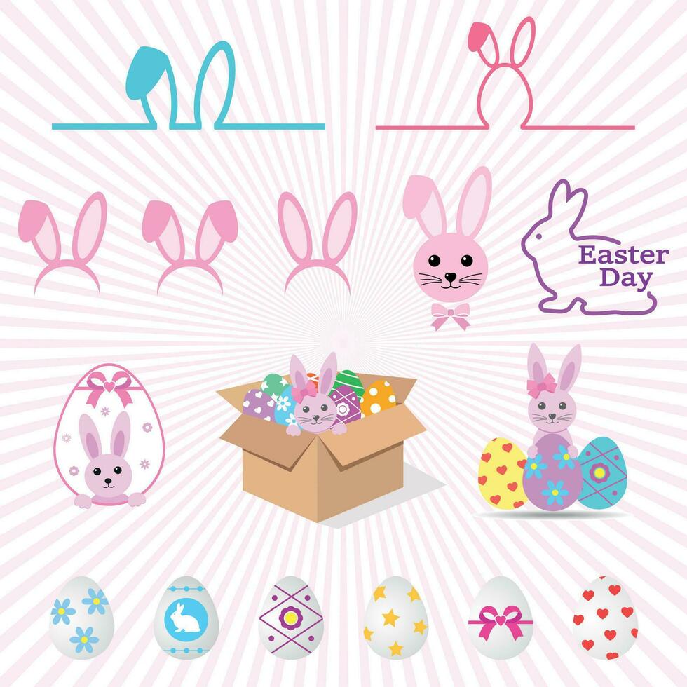 Easter celebration set illustration. vector