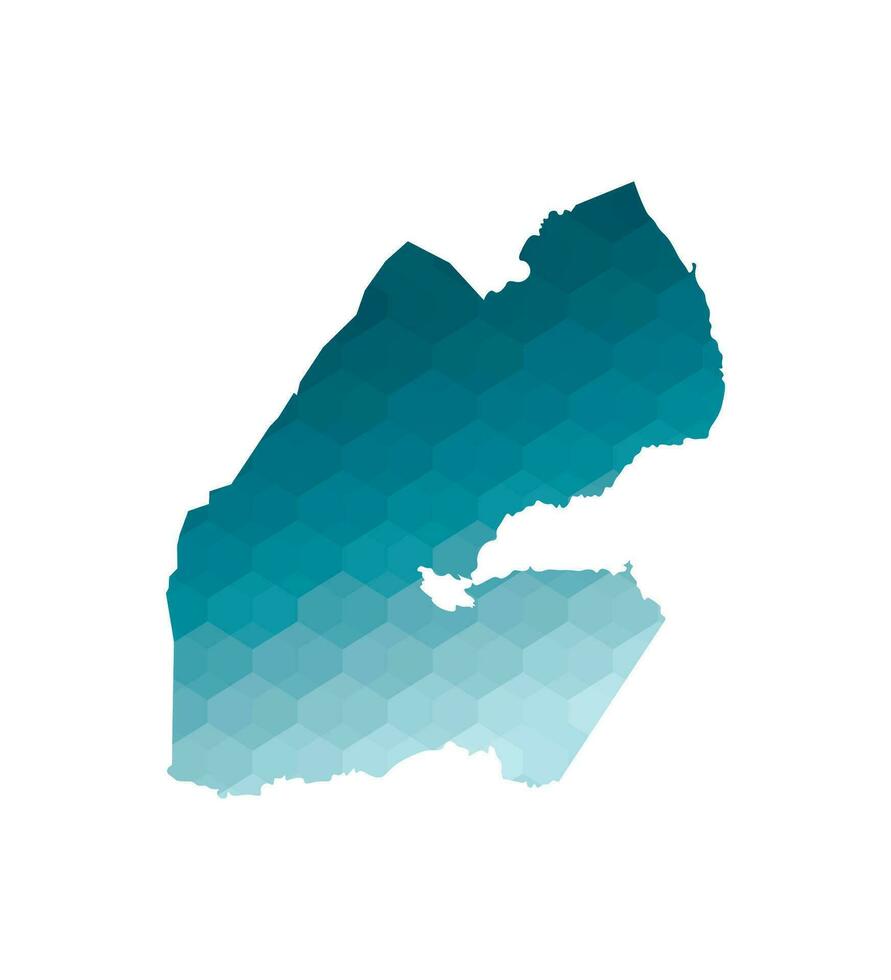 vector aislado ilustración icono con simplificado azul silueta de djibouti mapa. poligonal geométrico estilo. blanco antecedentes.