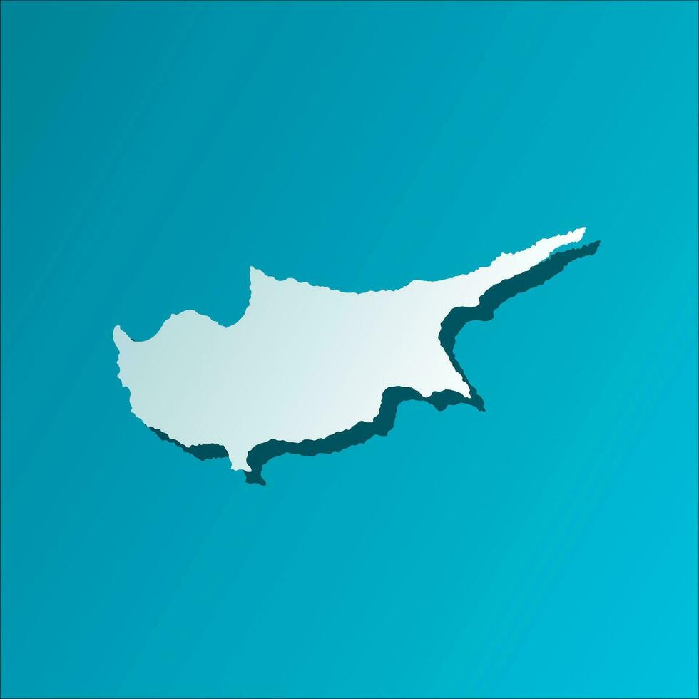 Vector isolated simplified illustration icon with blue silhouette of Cyprus map. Dark blue background