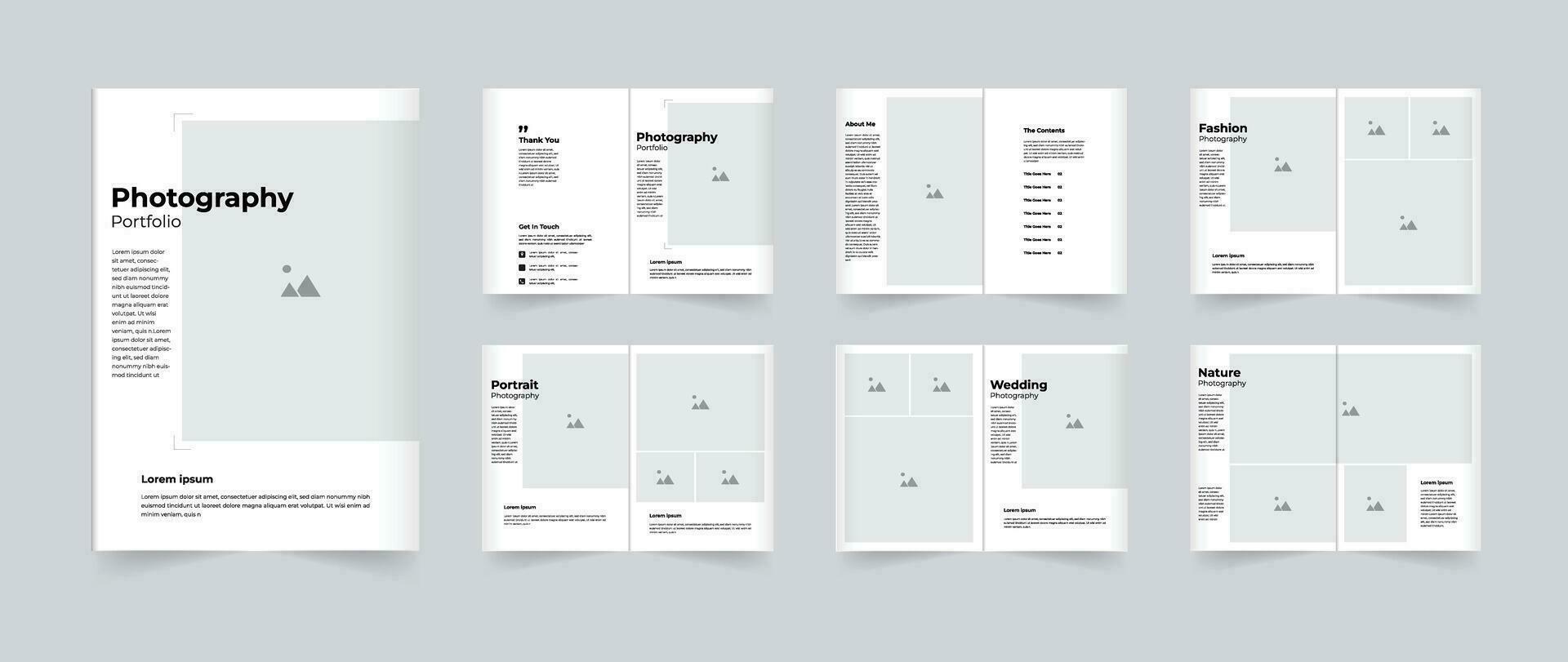 Professional photography portfolio template design or photography portfolio layout design vector