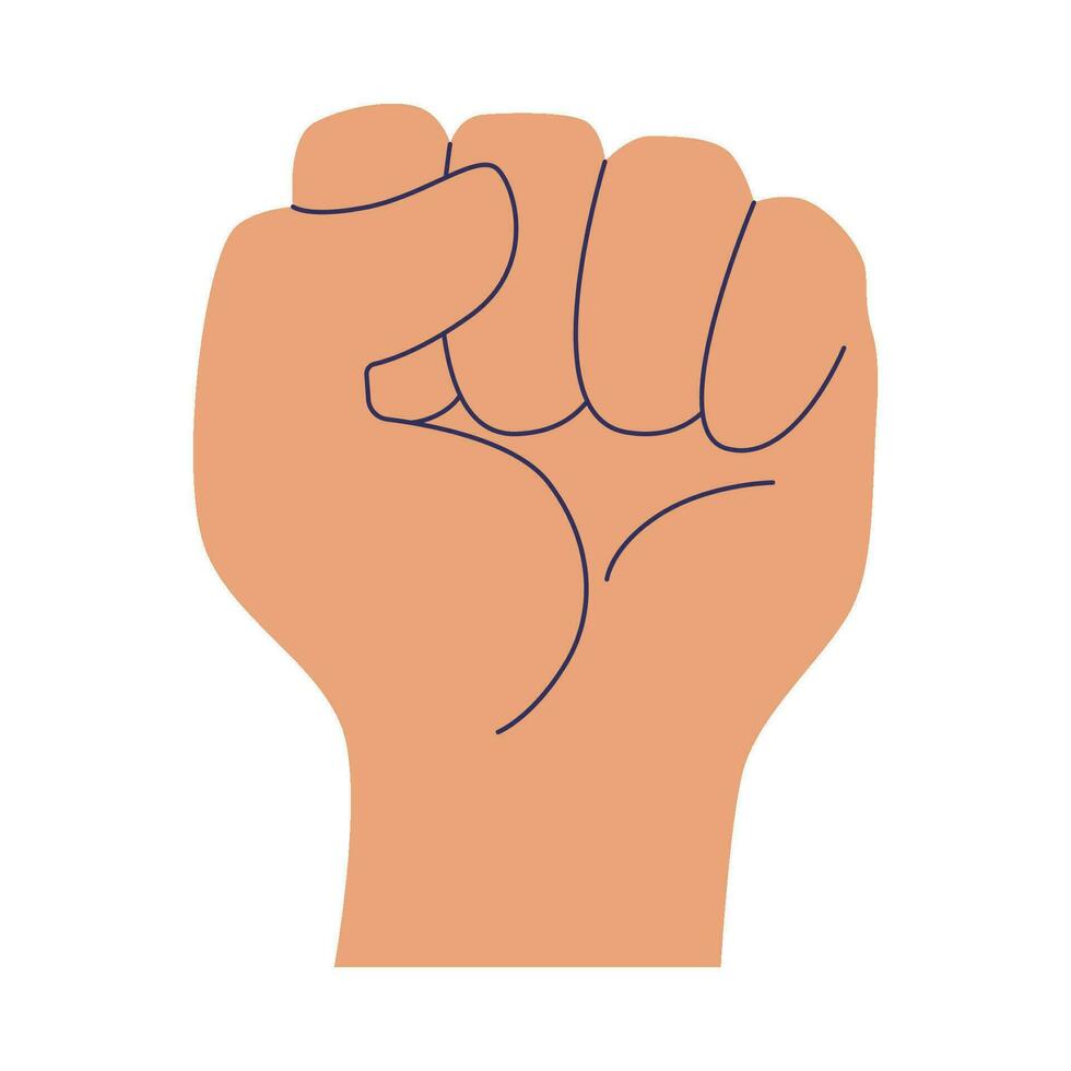 Human hand, fist. Isolated element for your design vector