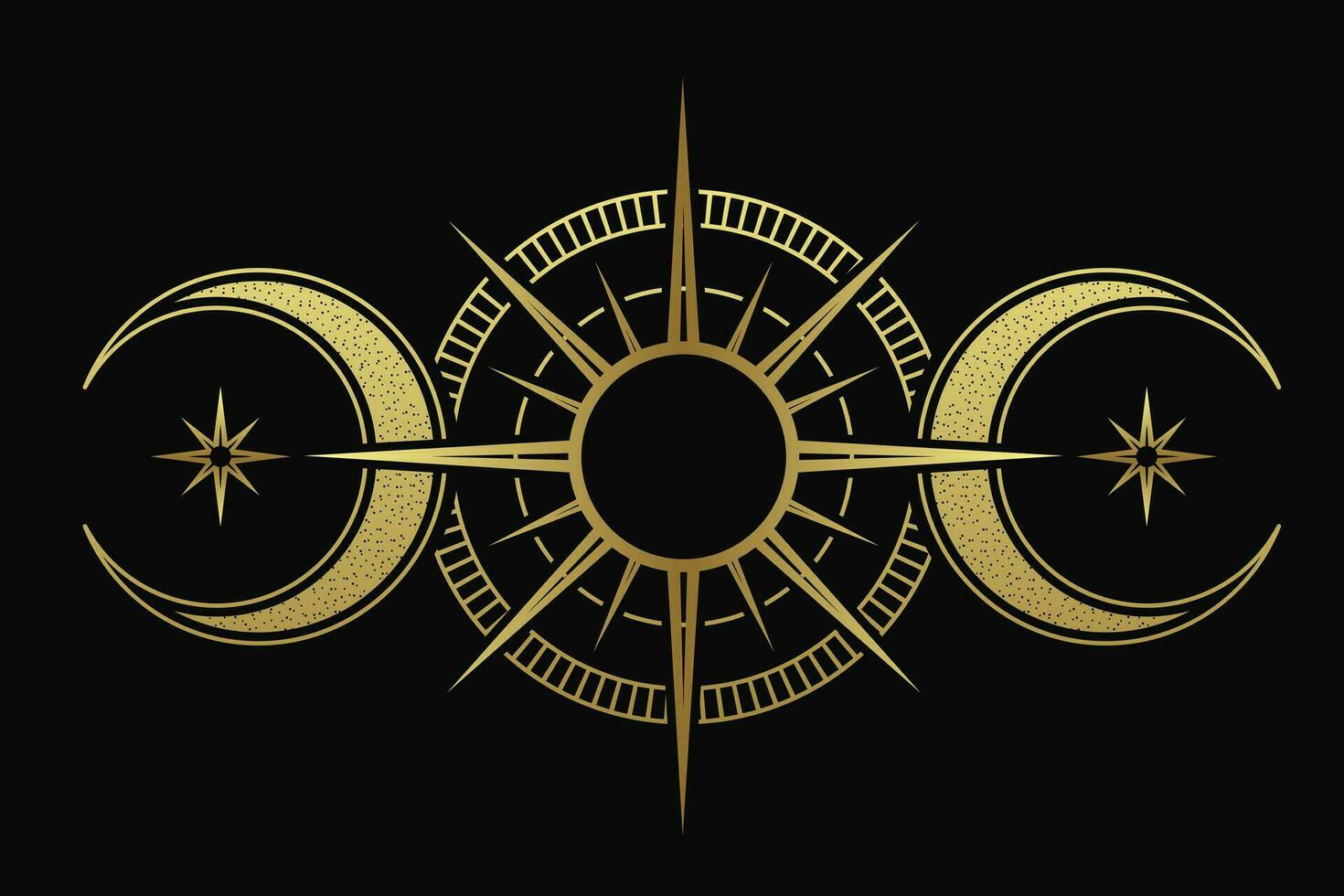 mysterious golden magical circle vector design