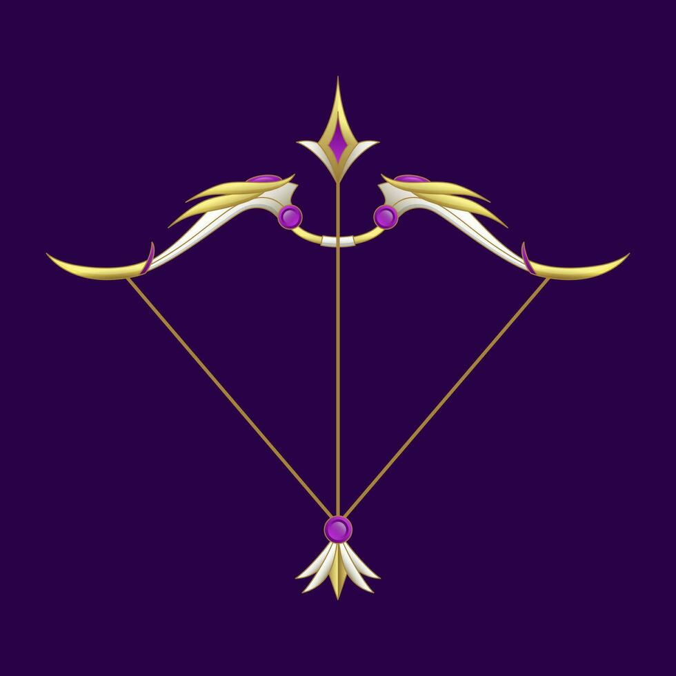 elegant golden arrow and bow vector