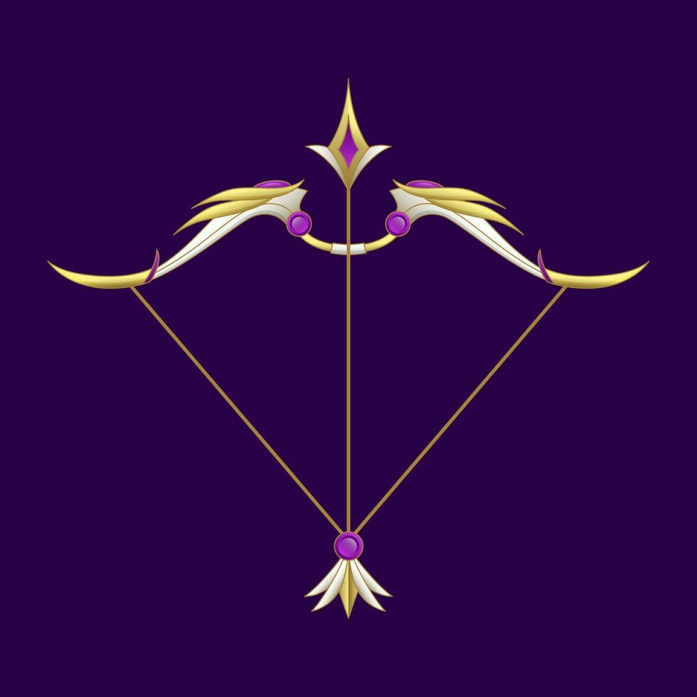 elegant golden arrow and bow vector