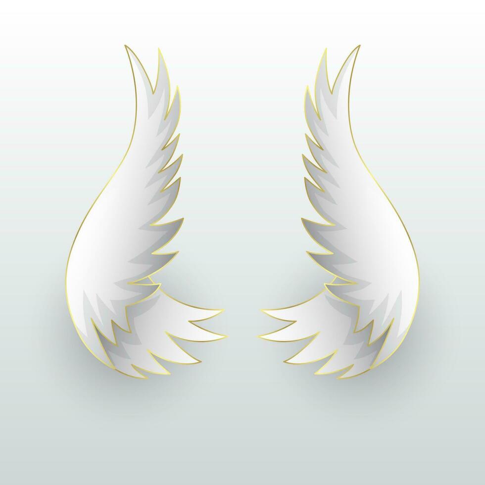 silver pair of angel wings vector