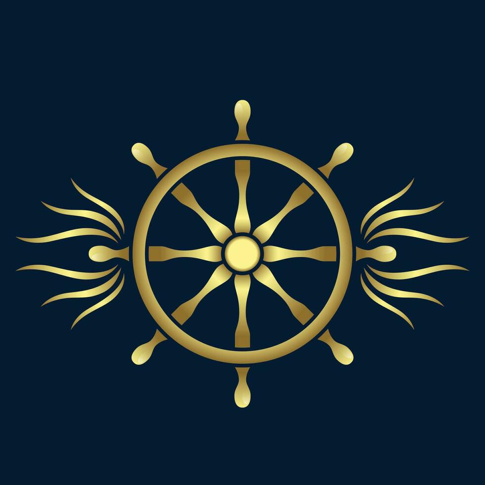 golden ship wheel logo vector 36287029 Vector Art at Vecteezy