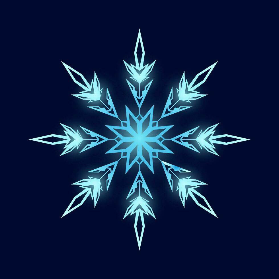 blue crystal ice snowflake logo vector