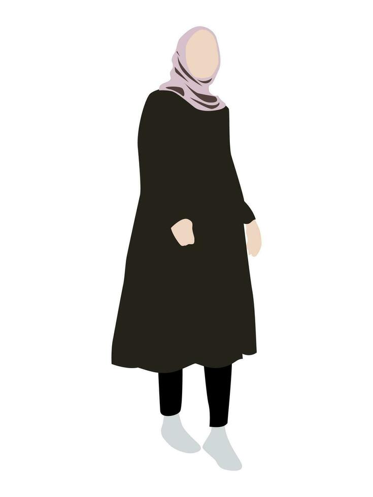 Trendy hijab fashion style vector