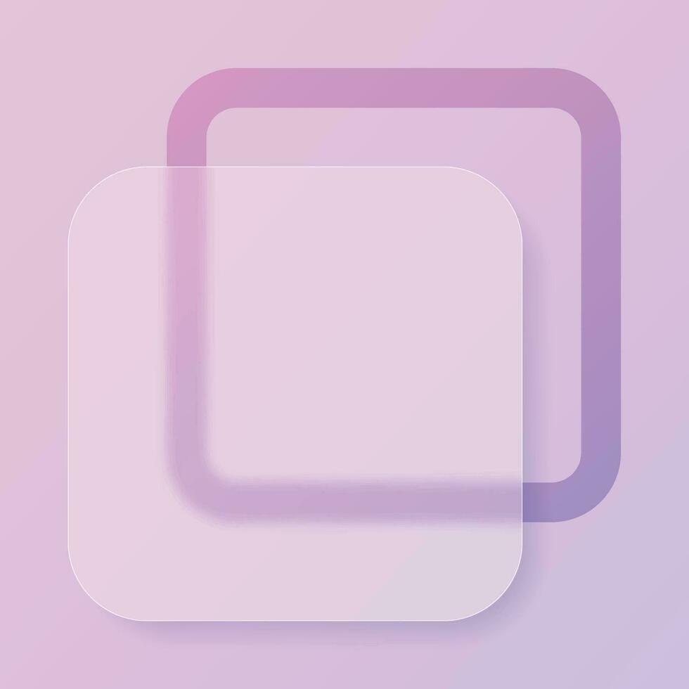 Copy glass morphism style icon. Copy transparent glass. Copy icon with purple gradient vector