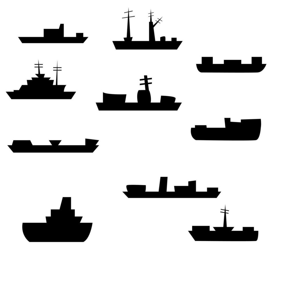 Embarcacion conjunto icono. agua transporte vector