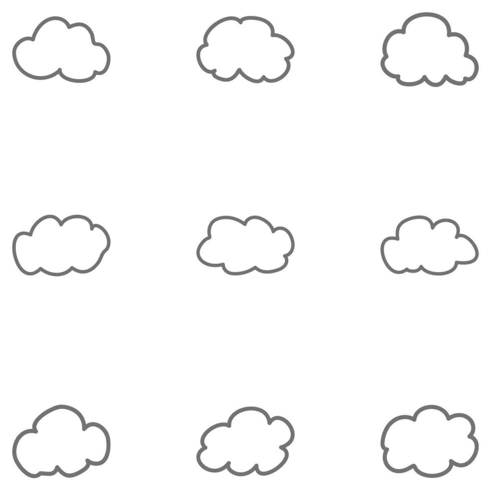 Outline cloud set icon. Sky vector