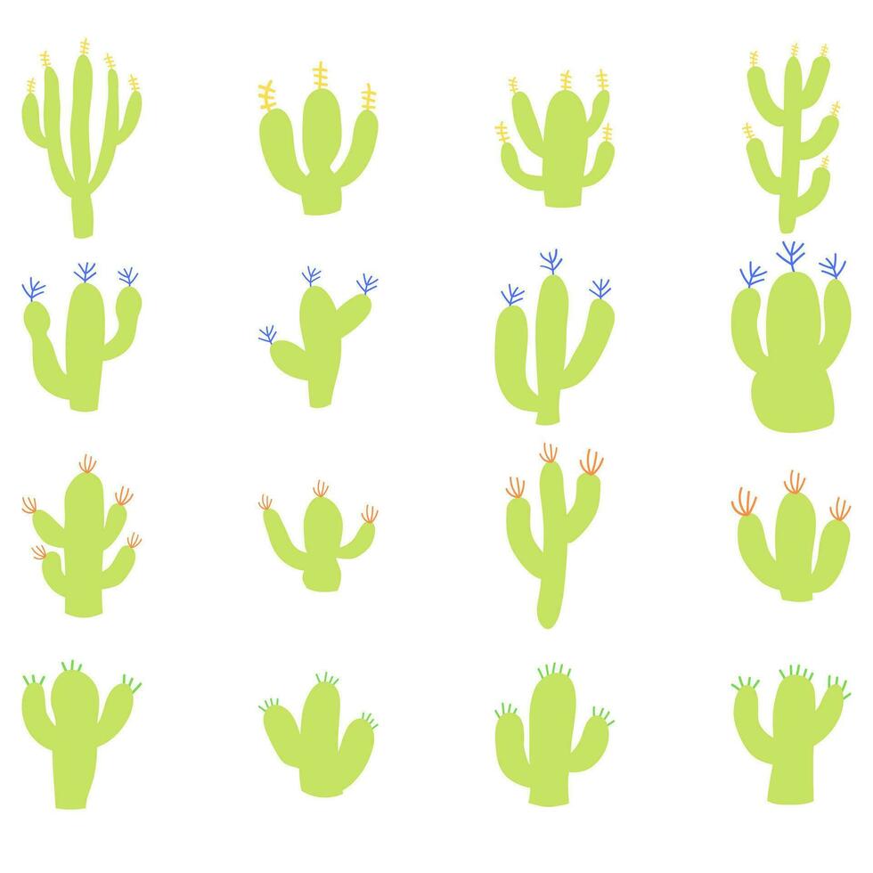 Cactus set icon. Plant vector