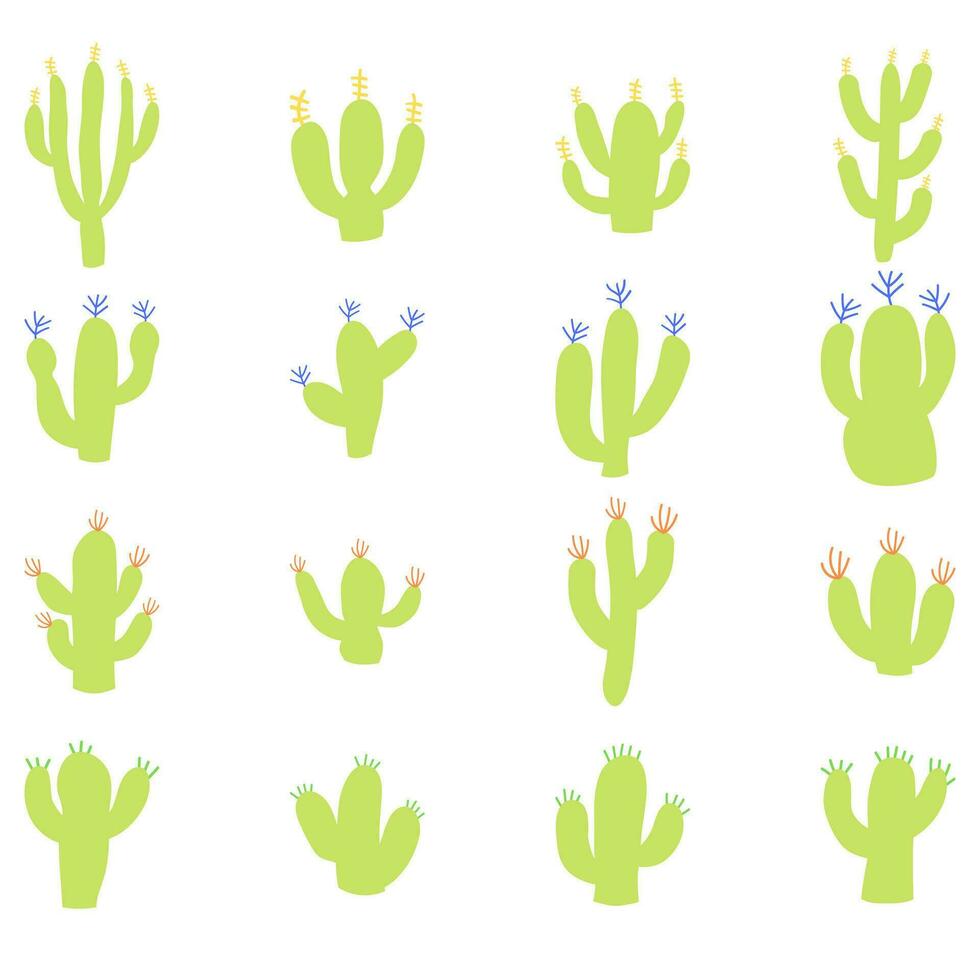 Cactus set icon. Plant vector