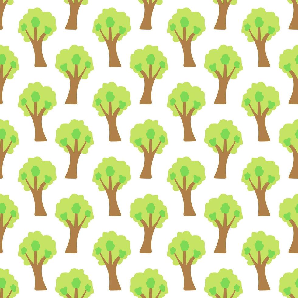 Tree seamless pattern. Environmental vector