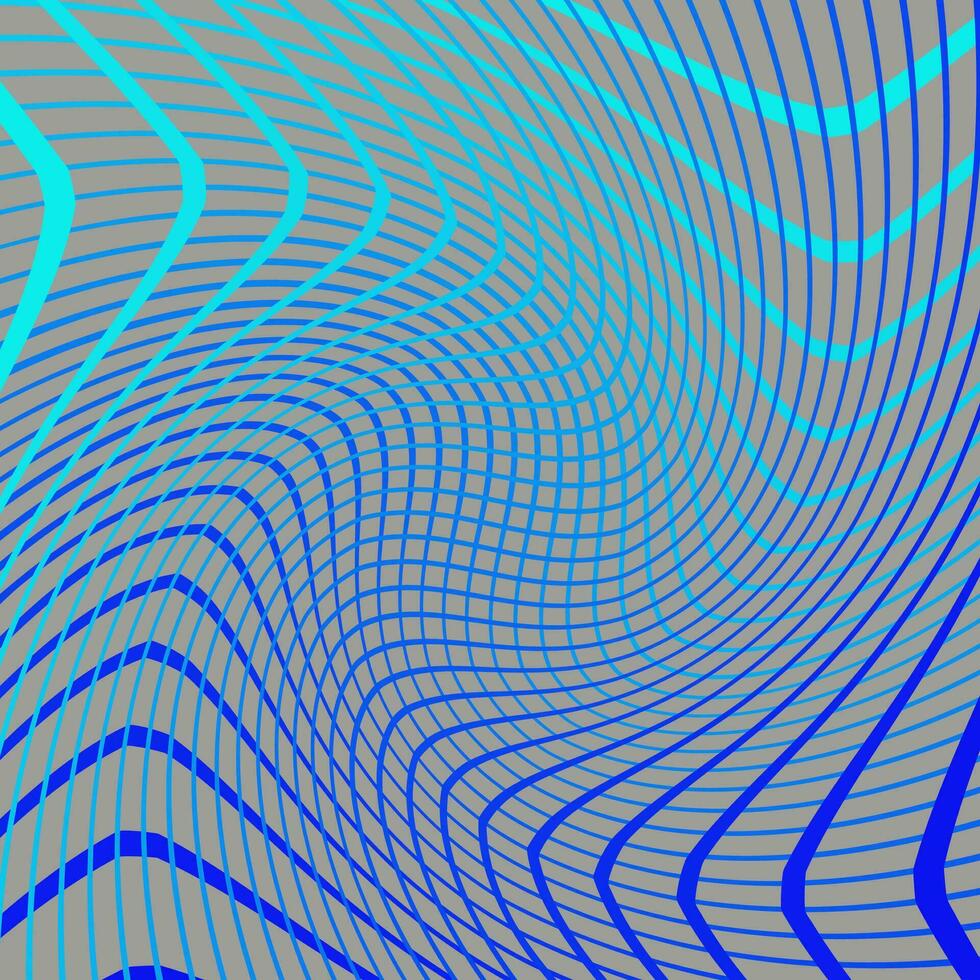 Original abstract vector pattern in the form of blue and cyan lines on a gray background