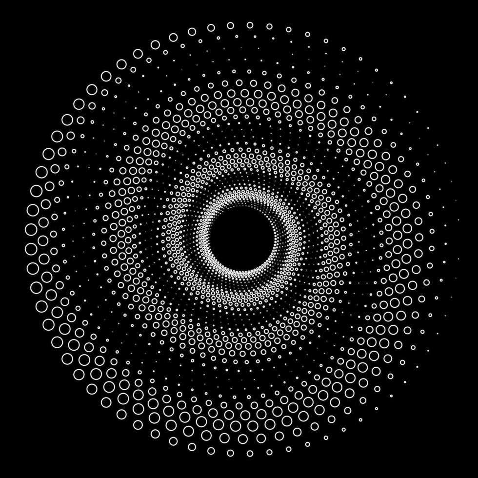 Stylish abstract vetkorny pattern in the form of a white spiral on a black background vector